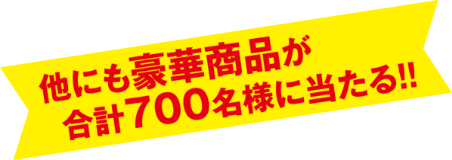 他にも豪華賞品が合計700名様に当たる！！